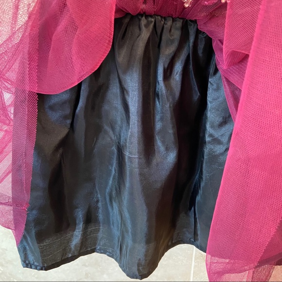 Zunie Dark Red Purple Embellished Girls Dress sz 4 - Picture 5 of 8